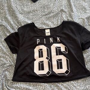 PINK Victoria's Secret Black and White Jersey Top